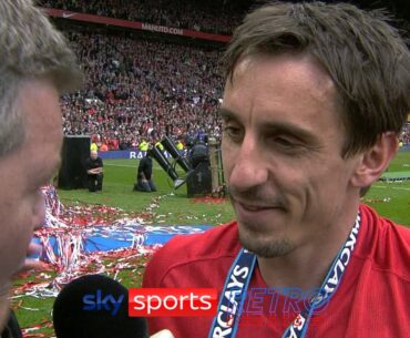 Gary Neville after winning his last Premier League title