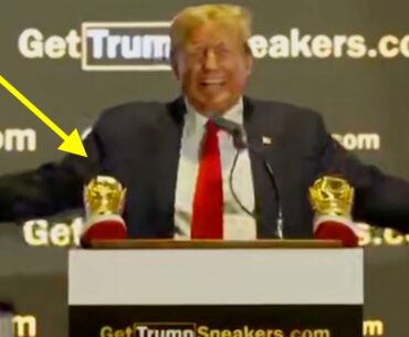 BREAKING NEWS: Trump Shows Off 'Official' Gold Sneakers At Sneaker Con In Philadelphia, Pennsylvania