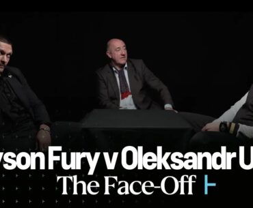 FACE OFF 👀 Tyson Fury & Oleksandr Usyk Before Unification Fight Postponement 🍿🥊 #FuryUsyk 🇸🇦