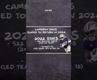 Cameron Davis COULD be a B1G part of Washington offense in 2024! #bigten #collegefootball