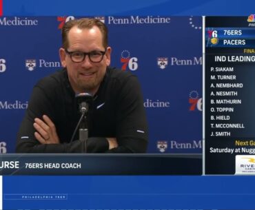 Nick Nurse PostGame Interview | Philadelphia 76ers vs Indiana Pacers