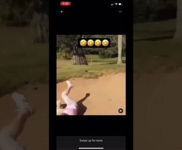 Lady golfer faceplants in the sand trap is sweet!#funnyvideos  #golf #lpga #tomgillisgolf