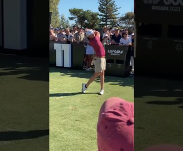 Cam Smith, Henrik Stenson and Sebastian Munoz tee shots Liv Golf Adelaide 2023