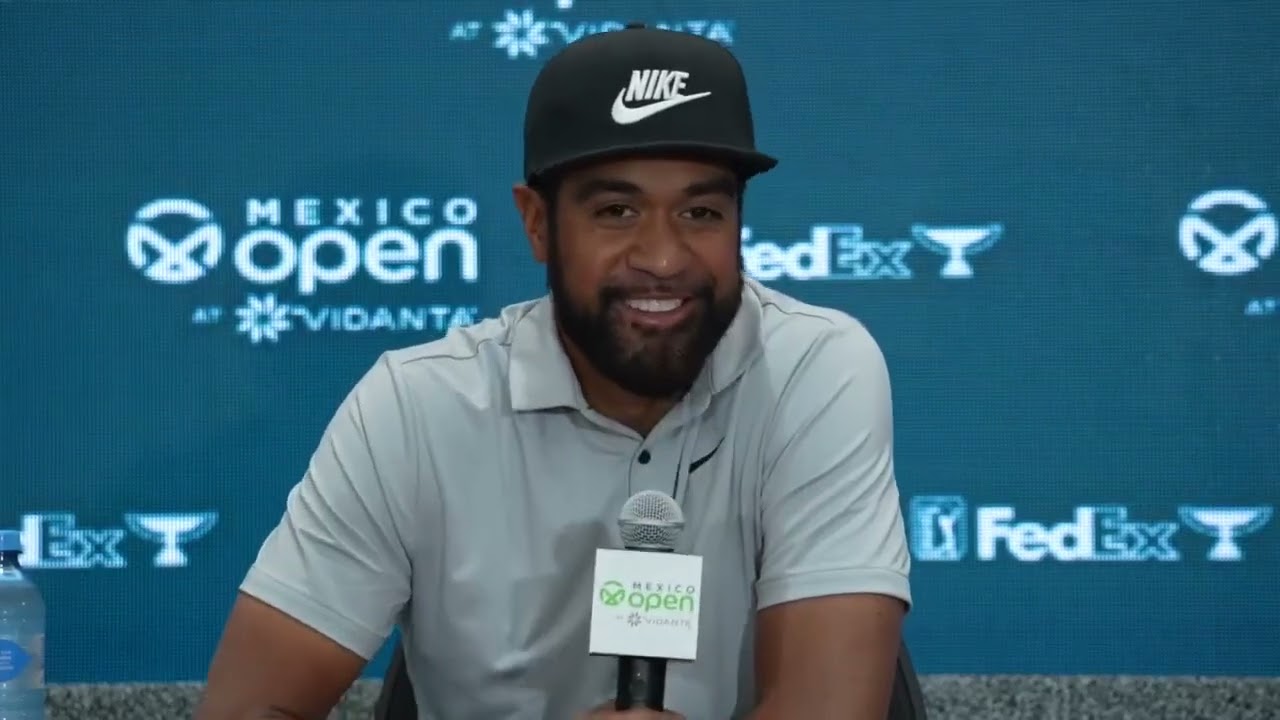 Tony Finau Tuesday Press Conference 2024 Mexico Open at Vidanta © PGA Tour Tony Finau Tuesday Press Conference 2024 Mexico Open at Vidanta © PGA Tour