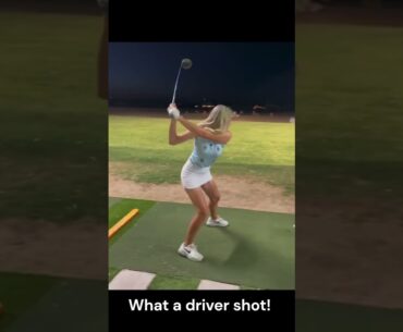 Beautiful lady's so powerful driver shot! #beautiful #golf #shorts