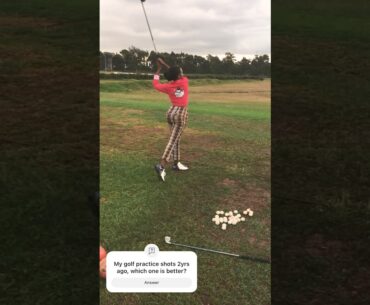Practicing my swing 2years ago, I am not there yet but I have come from far #golfswing #golf #golfer