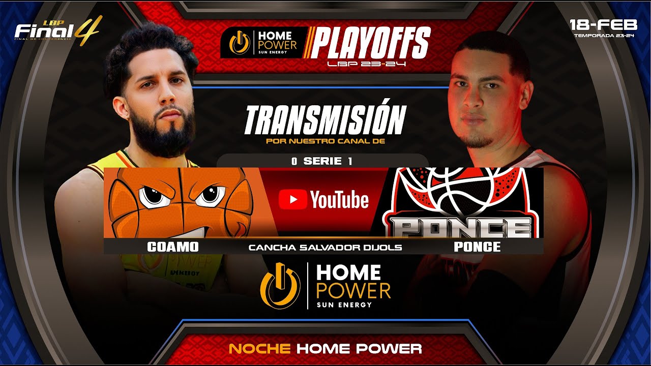 Home Power presenta: Maratonistas de Coamo vs Vejigantes de Ponce – 18/2/24 – LBP 2023-24 Home Power presenta: Maratonistas de Coamo vs Vejigantes de Ponce - 18/2/24 - LBP 2023-24