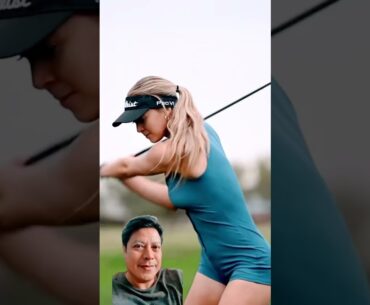 Golf in the rain Beautiful lady #golf #golfswing #golfer #sports #golfing #shortvideo
