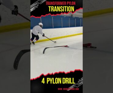 Stickhandling drill with 4 pylons #shorts