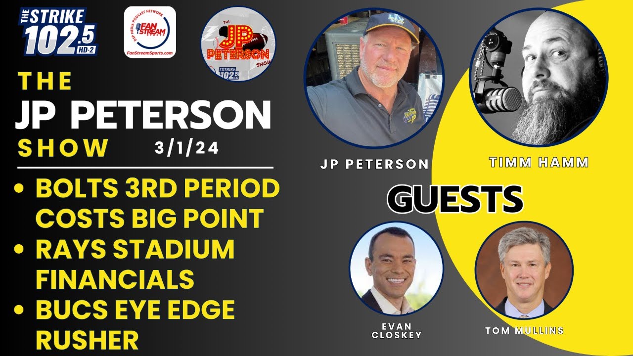 JP Show 3/1: #Bolts 3rd Period Meltdown | #Rays Stadium Finances | #Bucs Eye Edge Rusher JP Show 3/1: #Bolts 3rd Period Meltdown | #Rays Stadium Finances | #Bucs Eye Edge Rusher