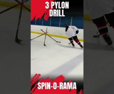 Stickhandling Drill with 3 Pylons. #shorts
