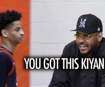Carmelo Anthony Watches Son Kiyan Anthony Go At John Mobley Jr Wasatch Academy Basketball!