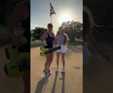 This birdie putt blew me away… @caddie_issues 🌬️⛳️😂 #golfbabes #puttfordough #golf #golfhumor