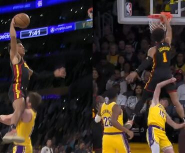 Jalen Johnson literally jumps over Austin Reaves for crazy poster dunk 😳