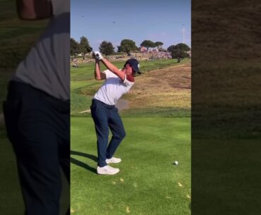 Matt Fitzpatrick golf swing down the line at the Ryder cup #mattfitzpatrick #rydercup