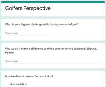 Golfers perspective