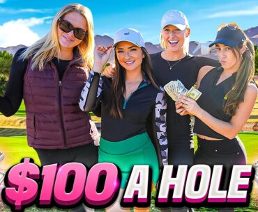 WE PLAYED FOR $100 A HOLE… Golf Girls Money Game!!