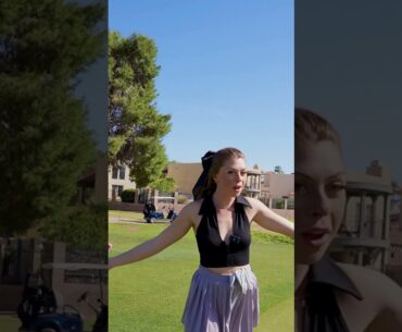 A chip and a…putt 🍑 #golfgirl #caddieissues