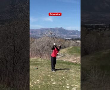 Golf girl beats the guys #golf #mountains #girl #beautiful #competition #gameplay