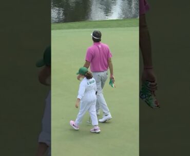 Watson family putts are falling on the Par 3 course. #themasters