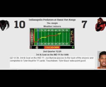 Week 8: Indianapolis Predators (5-2) @ Hanoi Viet Kongs (3-4)