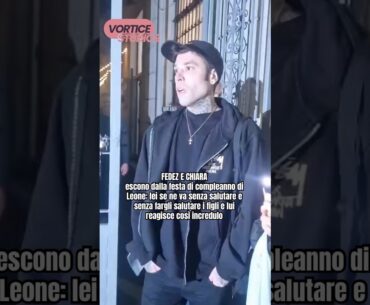 Fedez e Chiara paparazzati fuori dalla festa festa del figlio Leone
