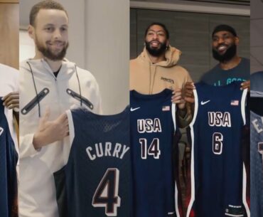 Team USA players receive their jersey's for 2024 Olympics in Paris