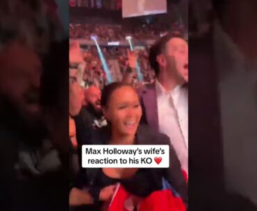 Max Holloway’s wife reacting to his #UFC300 KO (via maxhollowayofficial/TT)