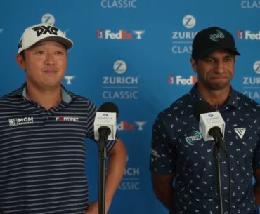 Aaron Rai and David Lipsky Thursday Flash Interview 2024 Zurich Classic of New Orleans