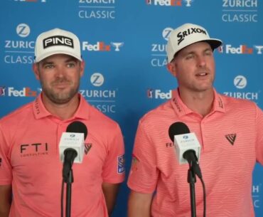 Taylor Pendrith and Corey Conners Thursday Flash Interview 2024 Zurich Classic of New Orleans