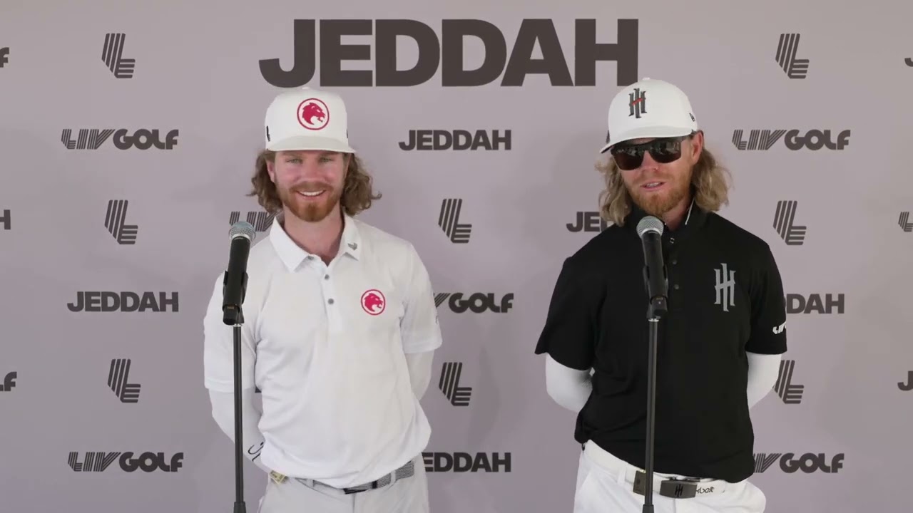 Kieran Vincent Scott Vincent Press Conference Thursday 2024 LIV Golf Jeddah © LIV Golf Kieran Vincent Scott Vincent Press Conference Thursday 2024 LIV Golf Jeddah © LIV Golf