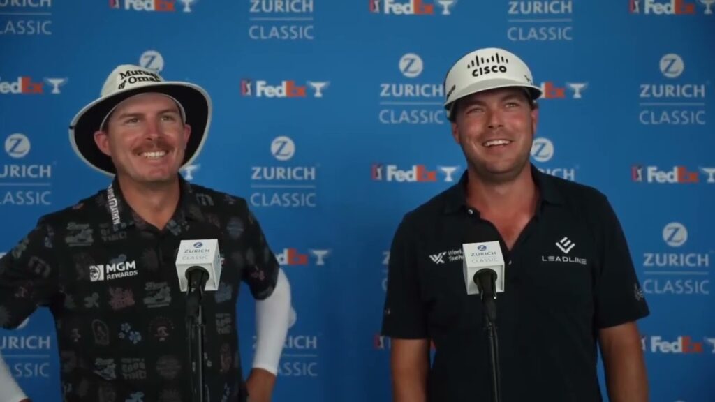 Joel Dahmen and Keith Mitchell Friday Flash Interview 2024 Zurich Classic of New Orleans © PGA Tour