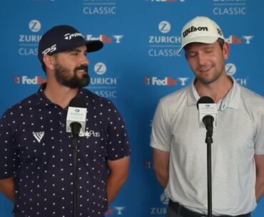 Chad Ramey and Martin Trainer Sunday Flash Interview 2024 Zurich Classic of New Orleans © PGA Tour