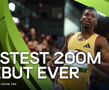 Erriyon Knighton storms to fastest indoor 200m debut in history 🔥 | World Indoor Tour 2024