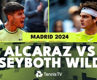 Carlos Alcaraz vs Thiago Seyboth Wild Match Highlights | Madrid 2024