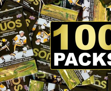 Opening 100 Packs of 2023-24 Upper Deck Tim Hortons Greatest Duos Hockey Trading Cards