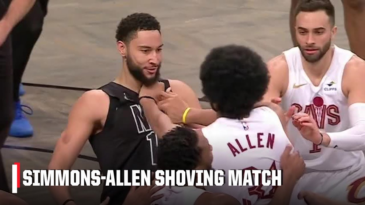 SHOVING MATCH 😱 Tempers flare between Ben Simmons and Jarrett Allen | NBA on ESPN SHOVING MATCH 😱 Tempers flare between Ben Simmons and Jarrett Allen | NBA on ESPN
