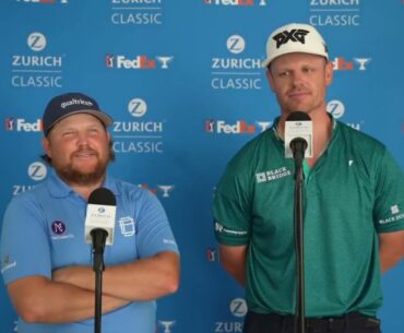 Zac Blair and Patrick Fishburn Sunday Flash Interview 2024 Zurich Classic of New Orleans © PGA Tour