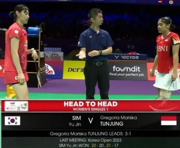 Gregoria Mariska Tunjung vs Sim Yu Jin | WS 1 Semifinal Uber Cup 2024 Indonesia vs Korea