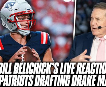 Bill Belichick's LIVE Reaction To Patriots Drafting Drake Maye At #3