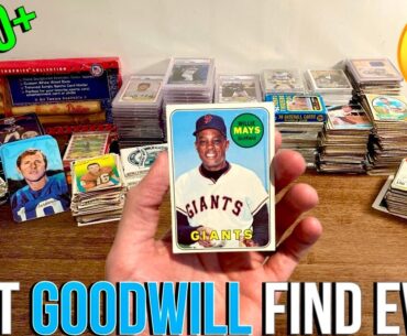 HUGE TUB OF VINTAGE SPORTS CARDS & GRADED CARDS FOUND AT GOODWILL!