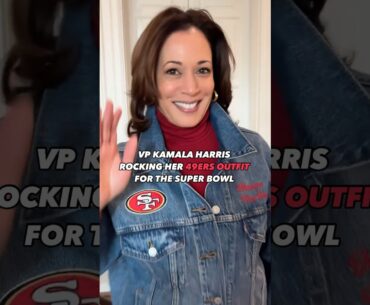 VP Kamala Harris rocking her 49ers outfit for the #SuperBowl 🔥#nfl