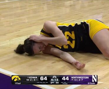 🤕 Caitlin Clark SHAKEN UP After ELBOW To Head/Ear On Made Shot, NO FOUL Called | #3 Iowa Hawkeyes