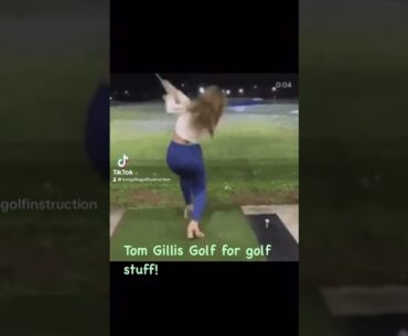 Lady golf has a tough time at first lesson! #golfbabe #golf #donaldtrump