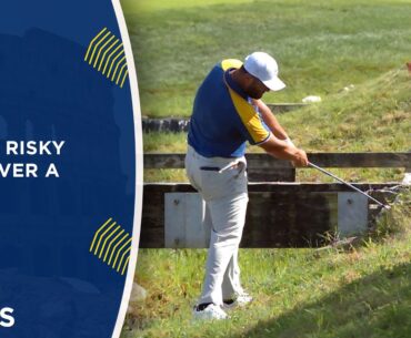 Jon Rahm Pulls Off IMPOSSIBLE Shot Over a Bridge | 2023 Ryder Cup