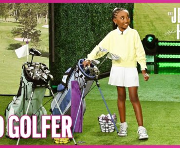 Kid Golfer Shows Jennifer Hudson How to Swing!