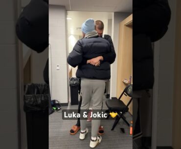 Luka & Jokic share a moment ahead of #NBAAllStarPractice presented by ​⁠