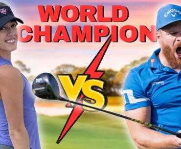 Golf Girl VS Long Drive Champion!  9 Hole Strokplay Match | Sabrina Andolpho