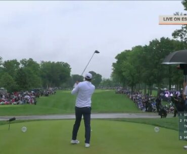 Scottie Scheffler tees off & hears applause during second round at PGA Championship