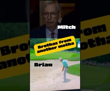Harman “freezes” like #mitchmcconnell at the #pga Championship #golf #golfshorts #pleaseletusgolf